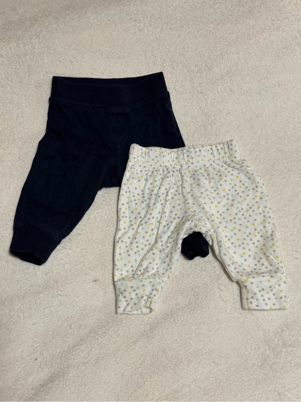 George Baby Pants Set - Navy and White Polka Dot (0-3M)